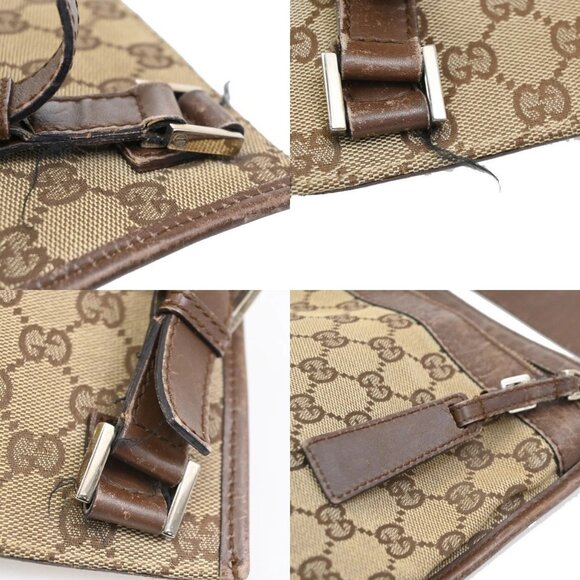 GUCCI Logo GG Pattern Crossbody Shoulder Bag Canvas Leather Brown SHW 02CA568GUC - Picture 8 of 9